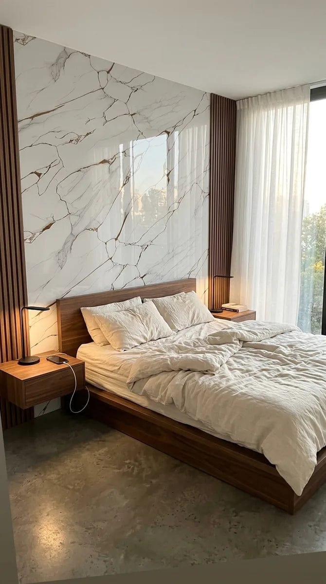 Customer photo review of Panneau PVC - Effet Marbre Blanc Gris - 250 x 120 cm – 100% Imperméable - 15 ans Garantie