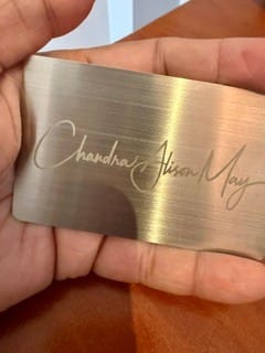 Customer photo review of Metal Smart Business Card