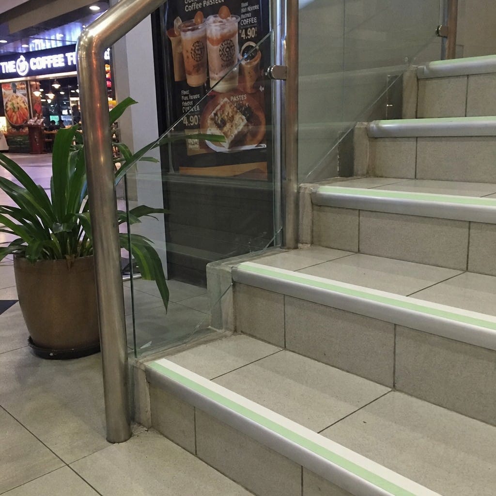 Customer photo review of Aluminium Stair Nosing 57x40mm Outdoor Grade Anti Slip Glow Edge