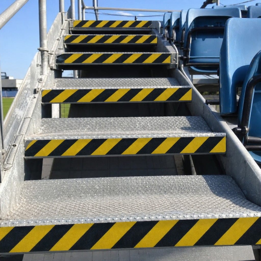 Customer photo review of Black & Yellow Anti-Slip Tape | Chevron Hazard Pattern | Silicon Carbide | 18.3m