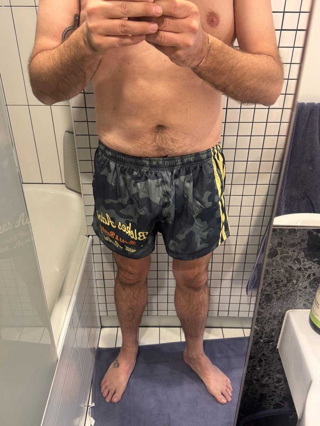 Customer photo review of Beers 'n' Banter Footy Shorts