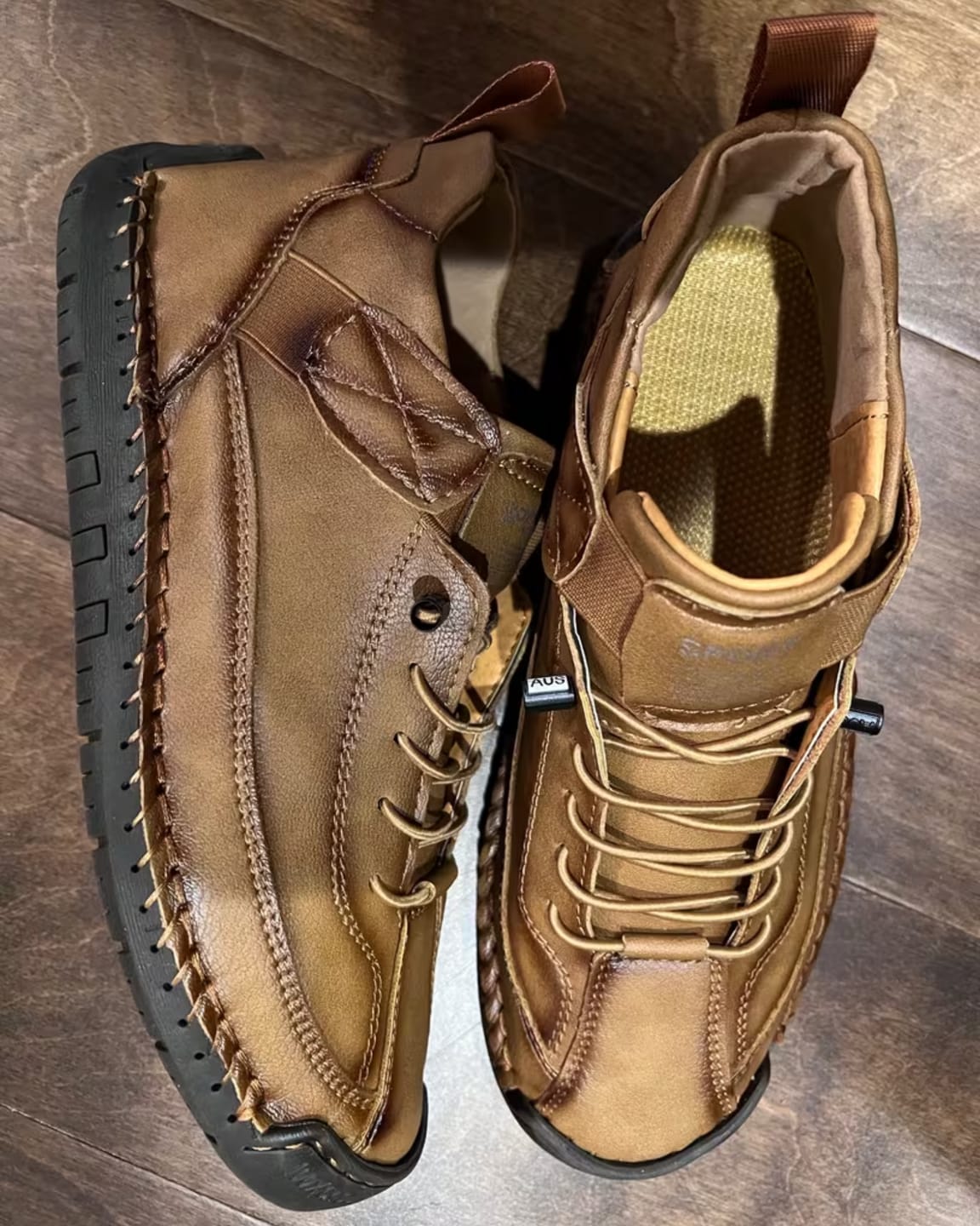 Customer photo review of Men's Elastic Strap Lace-Up Shoes