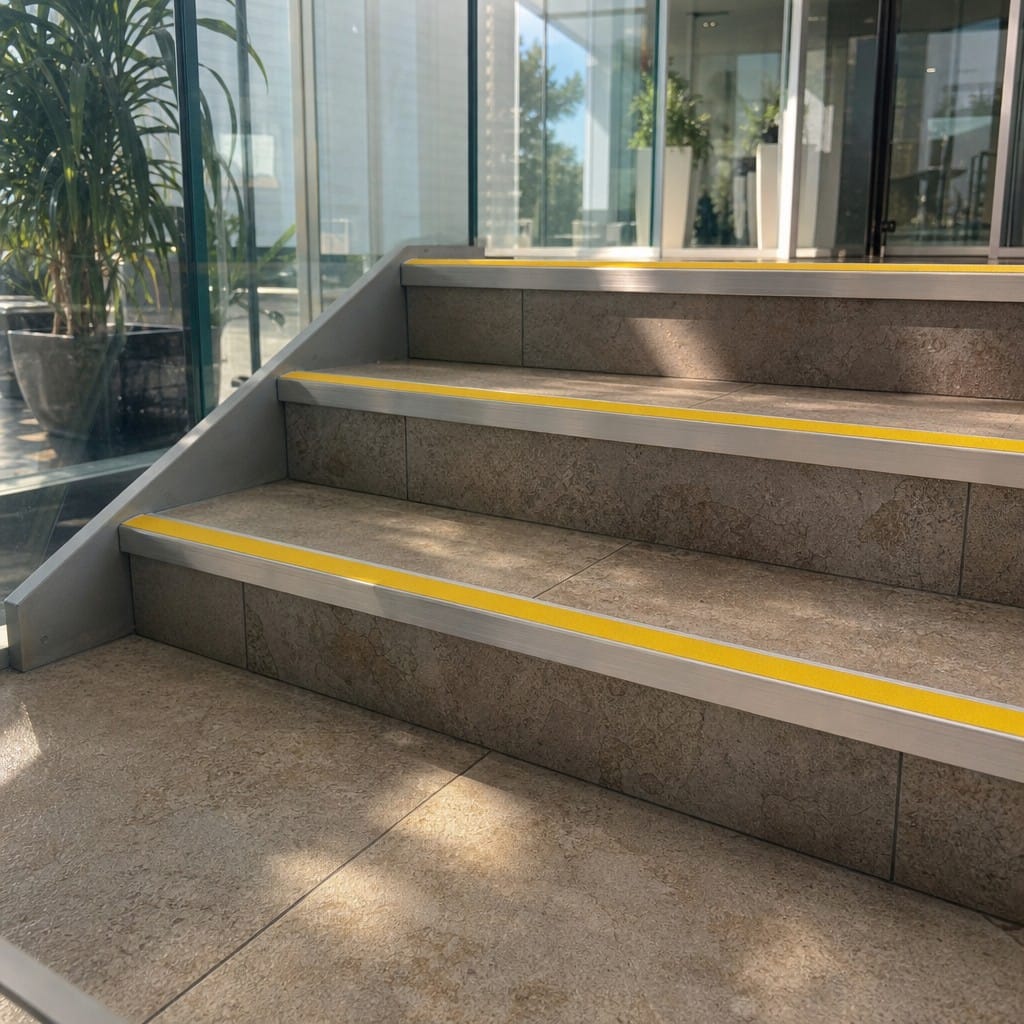Customer photo review of Aluminium Stair Nosing 60x32mm Heavy Duty Anti Slip, 11 Colours
