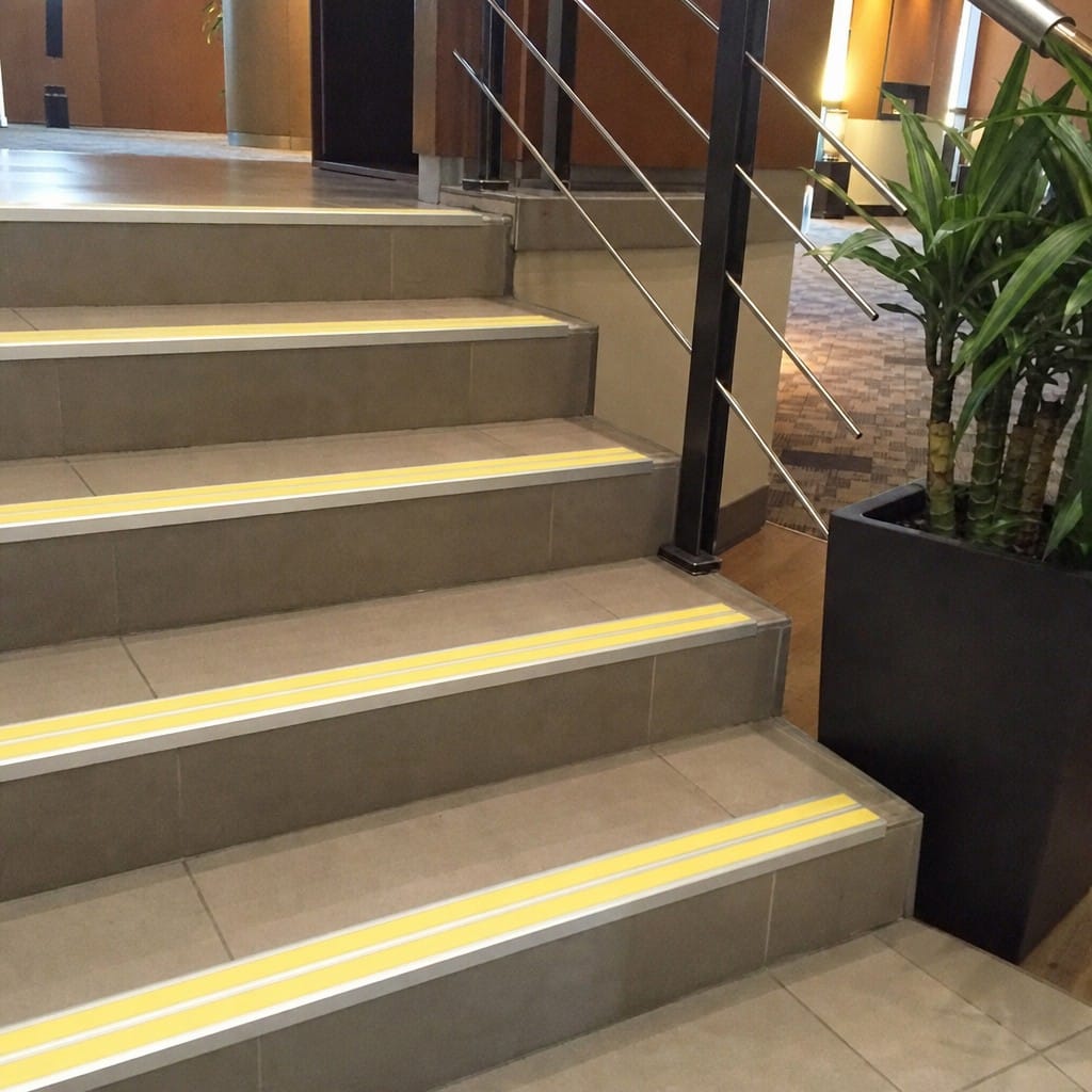 Customer photo review of Aluminium Stair Nosing 100x39mm Bullnose Heavy Duty Twin Insert