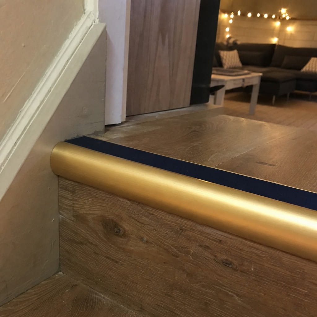 Customer photo review of Aluminium Stair Nosing 2.44m Single Channel 37mm Bullnose