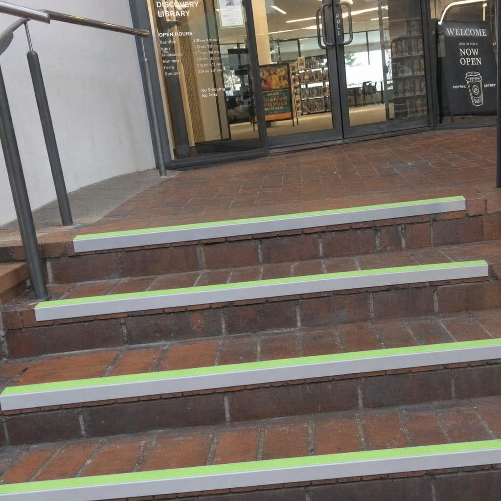 Customer photo review of Aluminium Stair Nosing 56x55mm Outdoor Deep Riser Glow Edge
