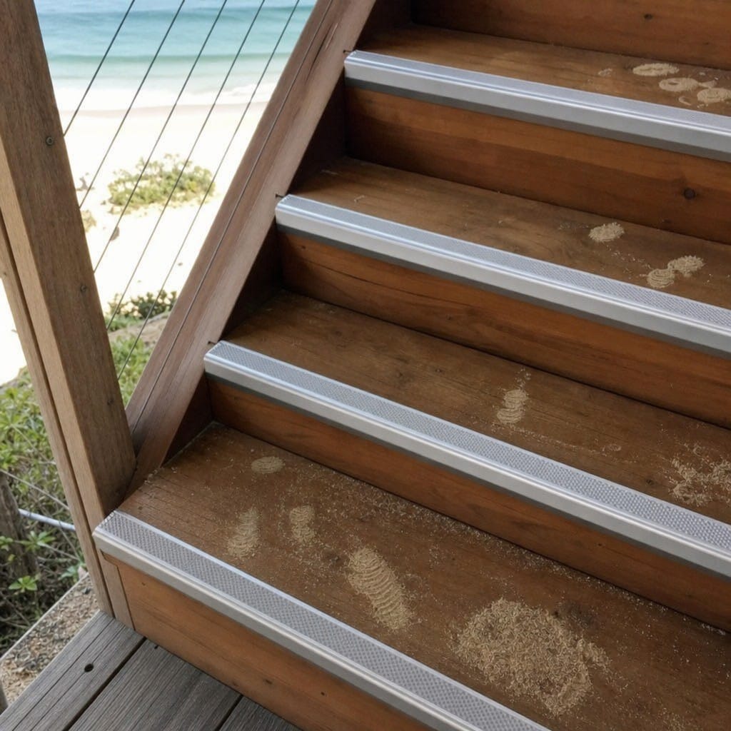 Customer photo review of Anti Slip Stair Nosing 60x32mm Aluminium External Safety