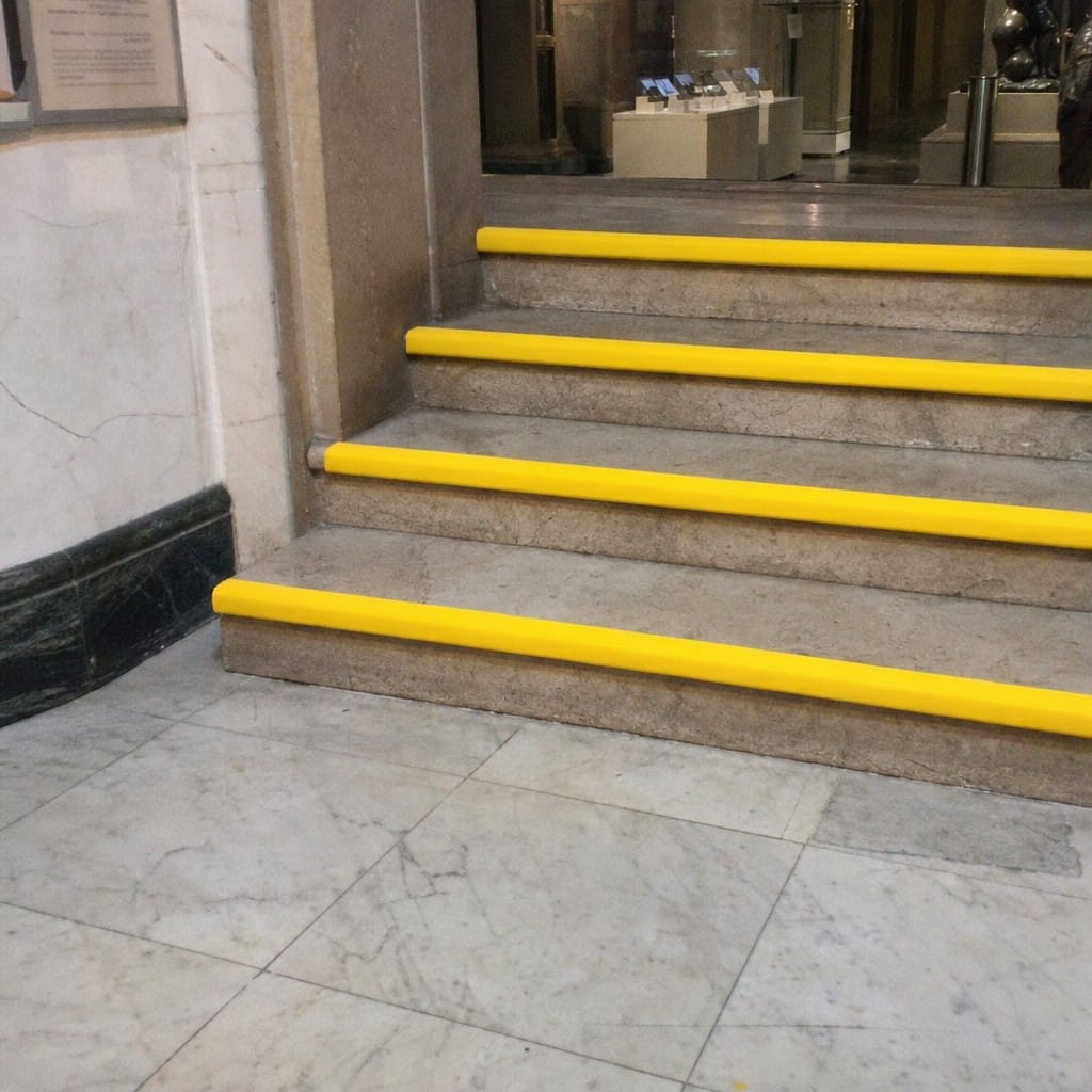 Customer photo review of Self Adhesive PVC Stair Nosing 50mm x 42mm, Anti-Slip for Safe Stairs
