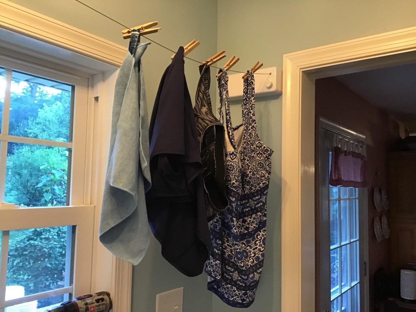 Customer photo review of DryLine™ Retractable Clothesline — 4 m Drying Line, Zero Space