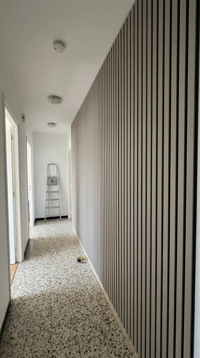 Customer photo review of Panneaux Acoustiques Gris Cuir – 240x60 – 11 mm – Lot de 4