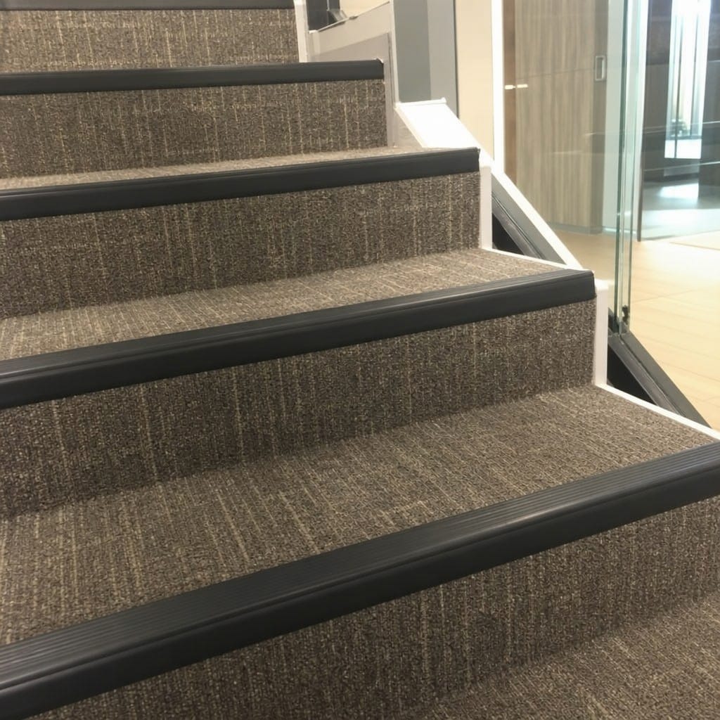 Customer photo review of PVC Stair Edging 65x44mm Slip Resistant Ribbed Indoor, 2.75m Length