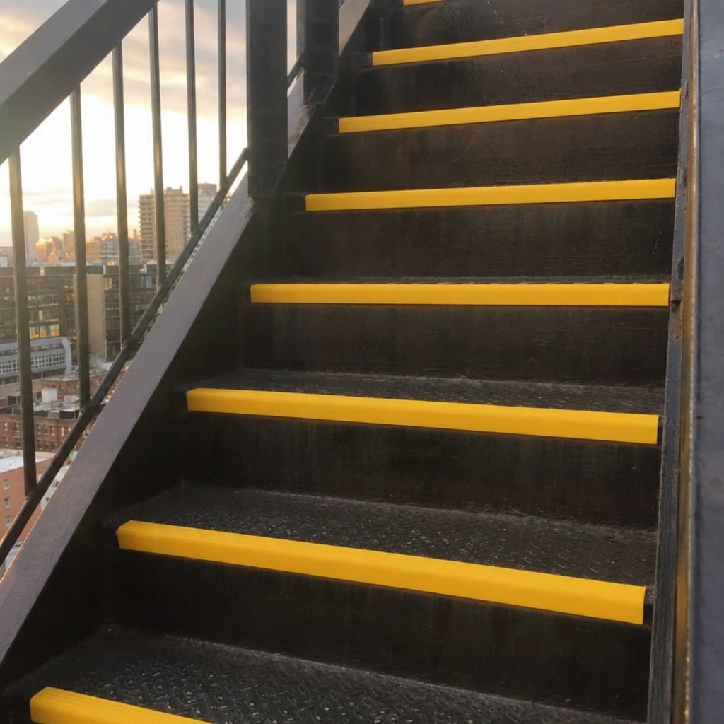Customer photo review of Self Adhesive PVC Stair Nosing 50mm x 42mm, Anti-Slip for Safe Stairs