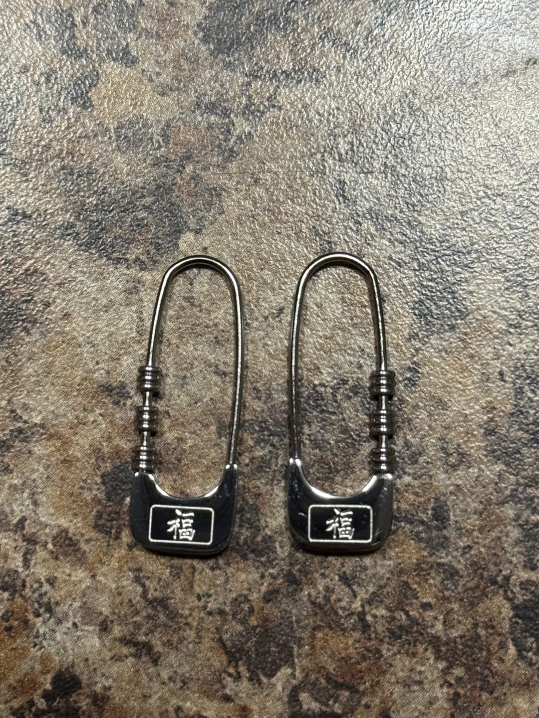 Customer photo review of Lucky Knot Safety Pin Earring