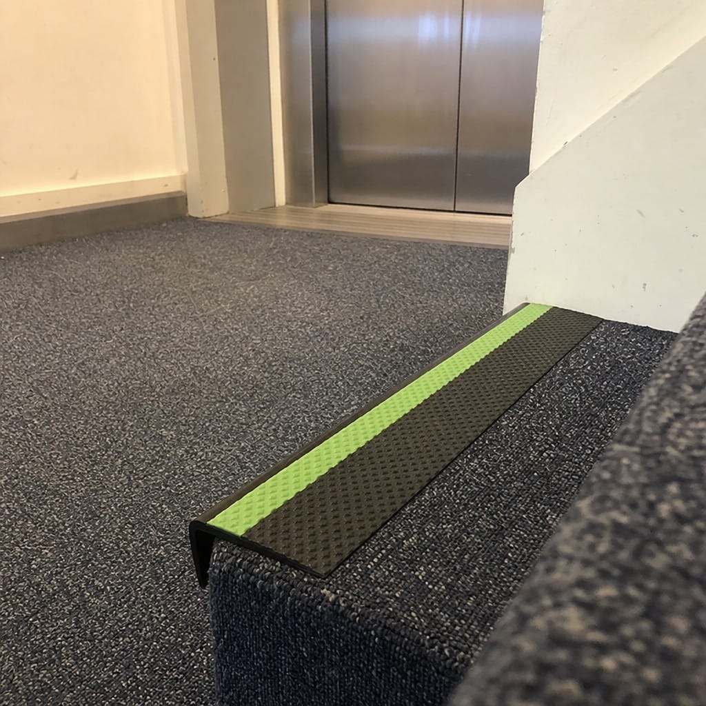 Customer photo review of PVC Anti Slip Stair Nosing 62.5x35mm Safety Edge Protection