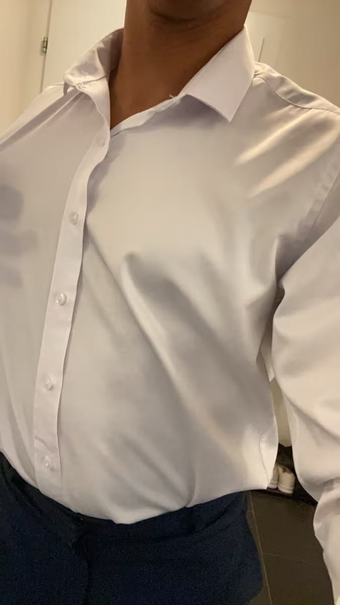 Customer photo review of Men's Stretch Dress Shirt