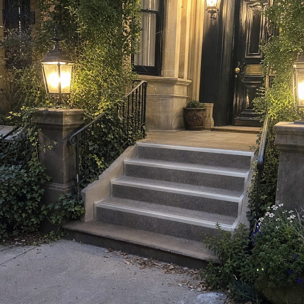 Customer photo review of Aluminium Stair Edge Trim, Pre-Formed Side Angles and Landing Strip
