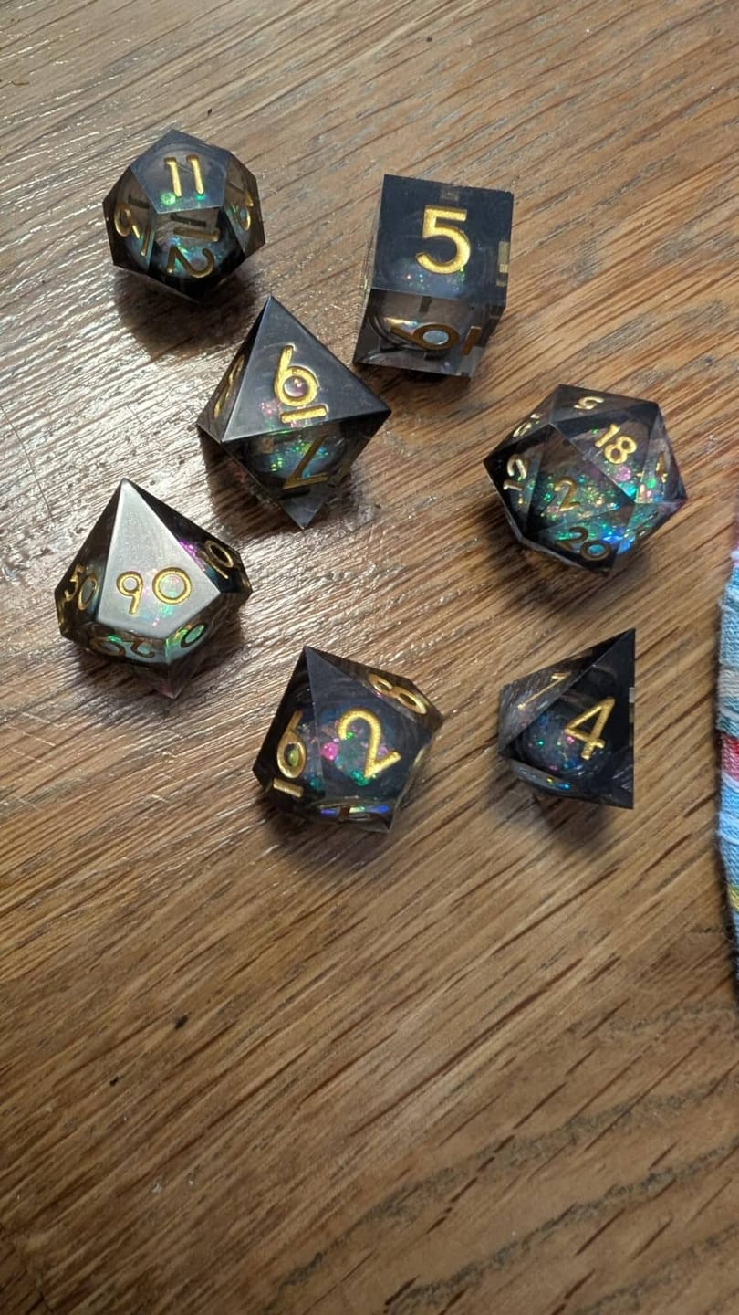 Customer photo review of Liquid Galaxy Dice Set
