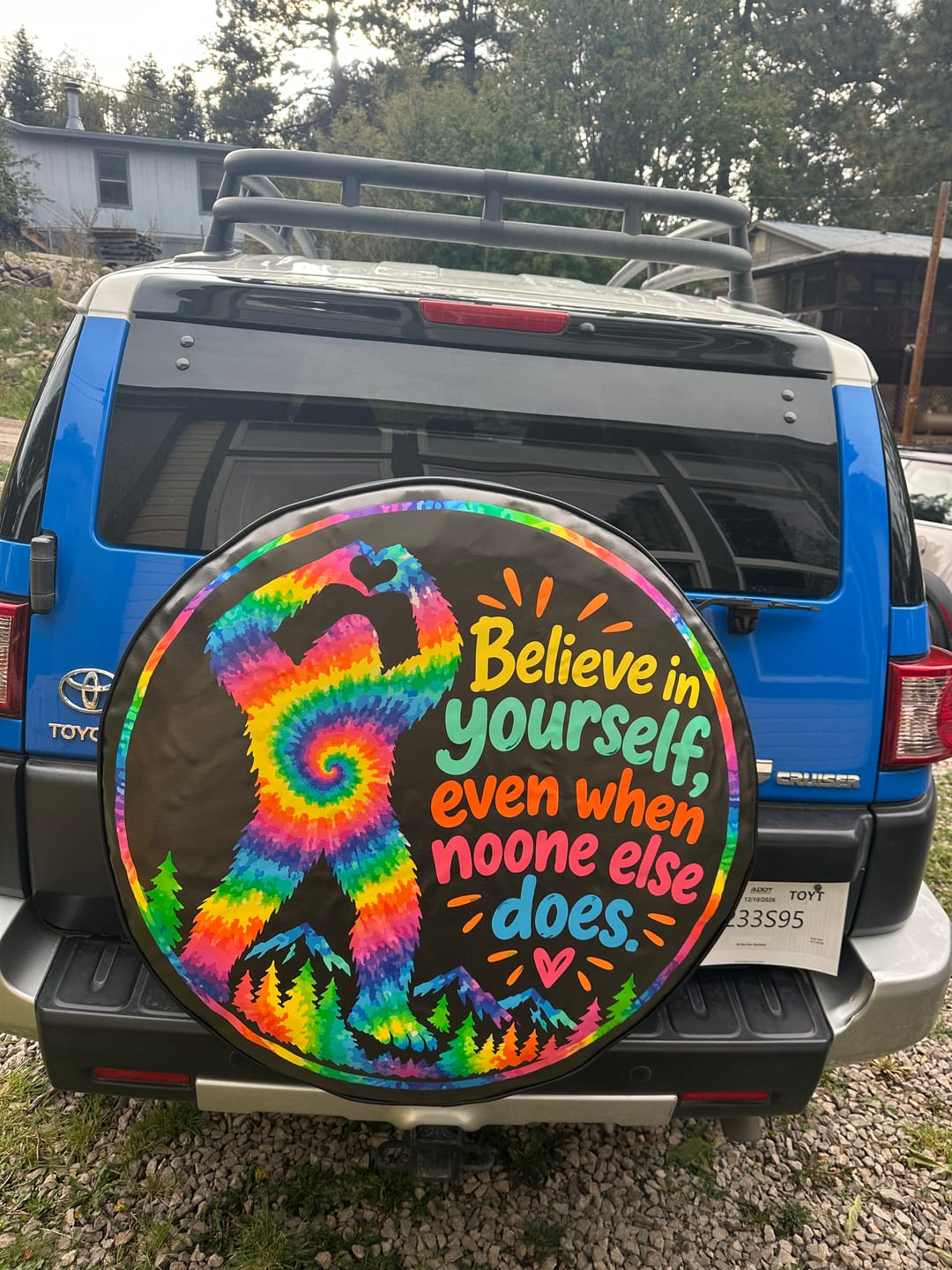 Customer photo review of Custom Spare Tire Cover for Jeep, RV, Bronco Camper, Trailer, & More