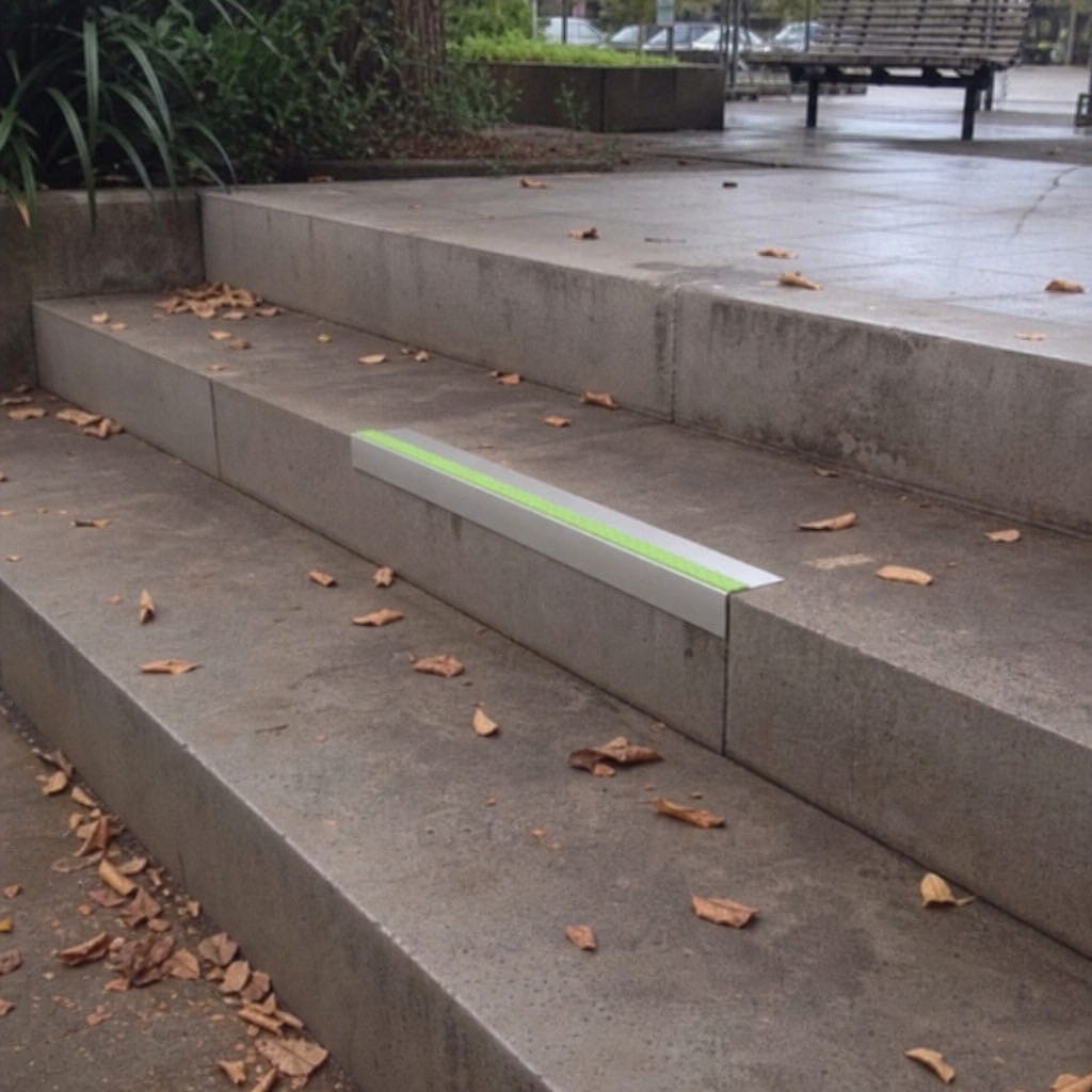 Customer photo review of Aluminium Stair Nosing 56x55mm Outdoor Deep Riser Glow Edge