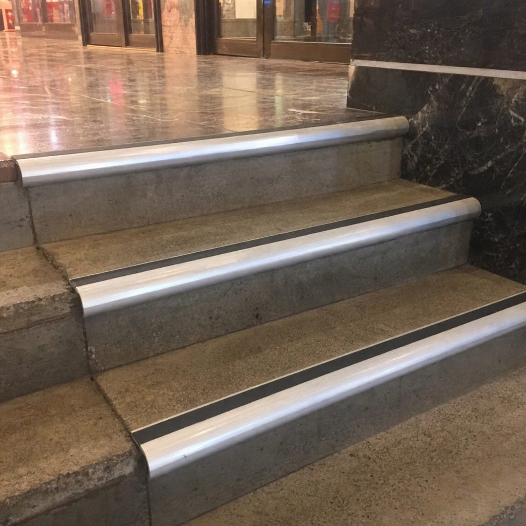 Customer photo review of Aluminium Stair Nosing 2.75m Bullnose Single Insert 57mm