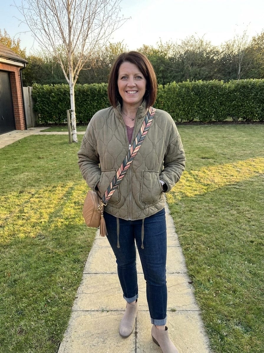 Customer photo review of Soft Knit Sweater Midi Dress With Contrast Trim