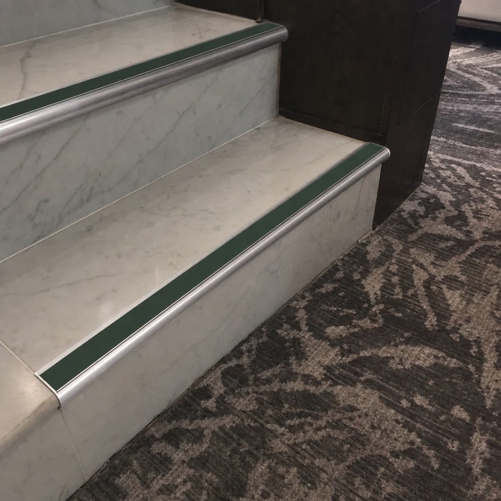 Customer photo review of Aluminium Bullnose Stair Nosing 2.44m Anti Slip 39mm