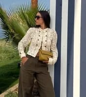 Customer photo review of Sara Sheer Lace Patchwork Jacket