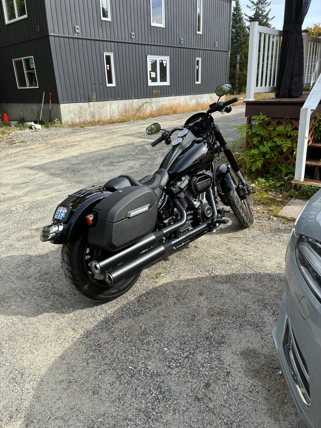Customer photo review of 32L - Darkin Large Quick Mount Leather Wrapped Hard Saddlebags for Harley Softail Low Rider S FXLRS