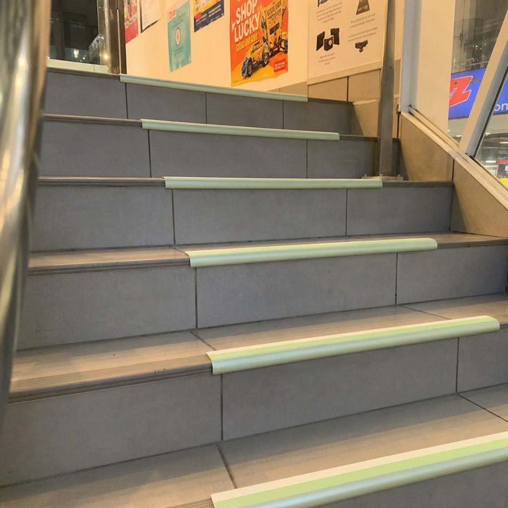 Customer photo review of Anti Slip Stair Nosing 70x40mm Aluminium Indoor Outdoor