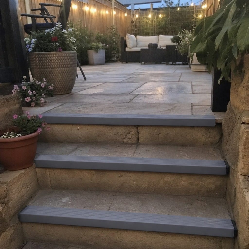 Customer photo review of Self-Adhesive PVC Anti-Slip Stair Nosing Strip | 50mm | Grey & Black | 1m 3m 6m