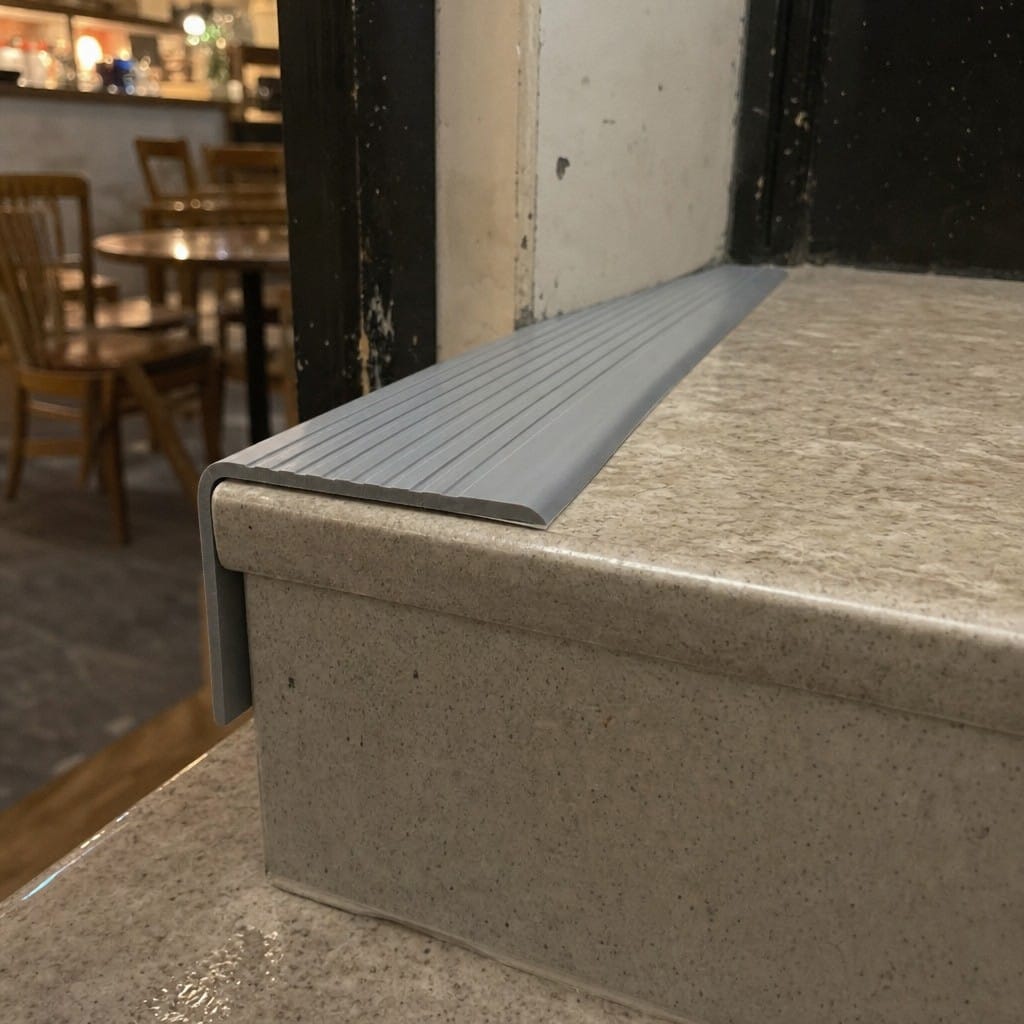 Customer photo review of PVC Flexible Stair Edging 75x34mm Ribbed Tread Indoor, 2.75m Length