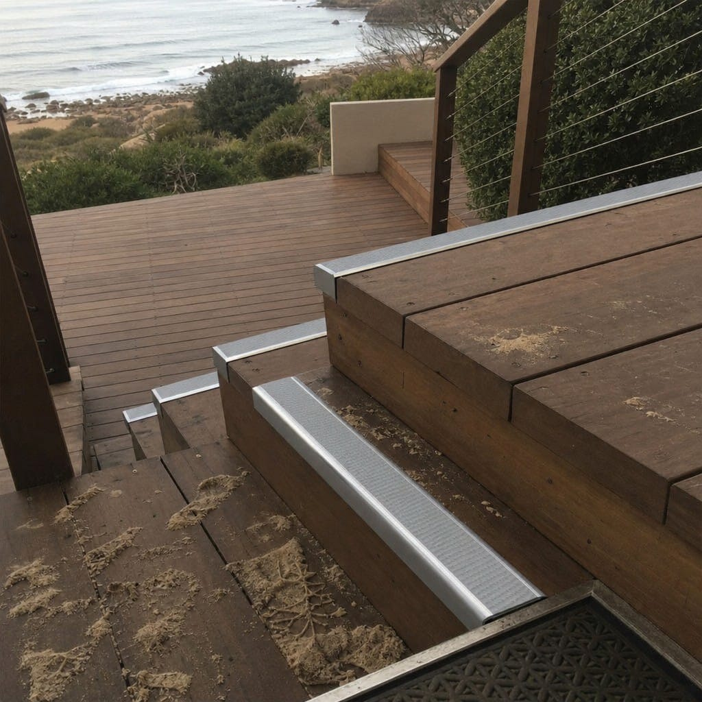 Customer photo review of Anti Slip Stair Nosing 60x32mm Aluminium External Safety