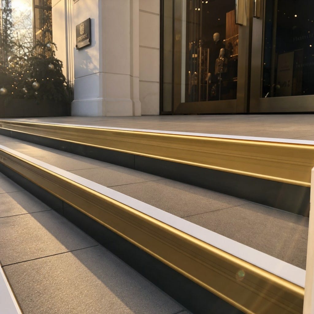 Customer photo review of Heavy Duty Aluminium Stair Nosing 3.22m Slip Resistant