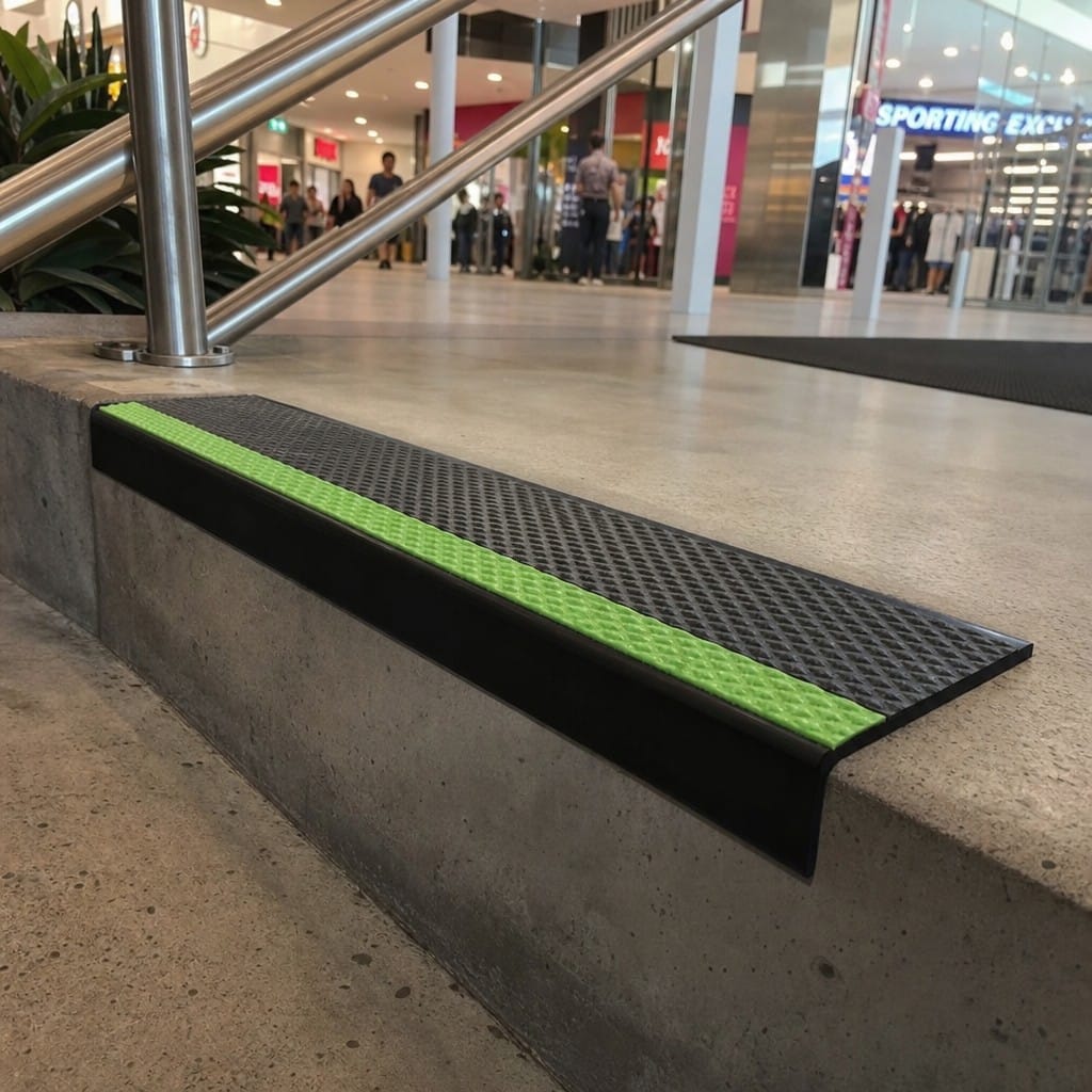 Customer photo review of PVC Anti Slip Stair Nosing 62.5x35mm Safety Edge Protection