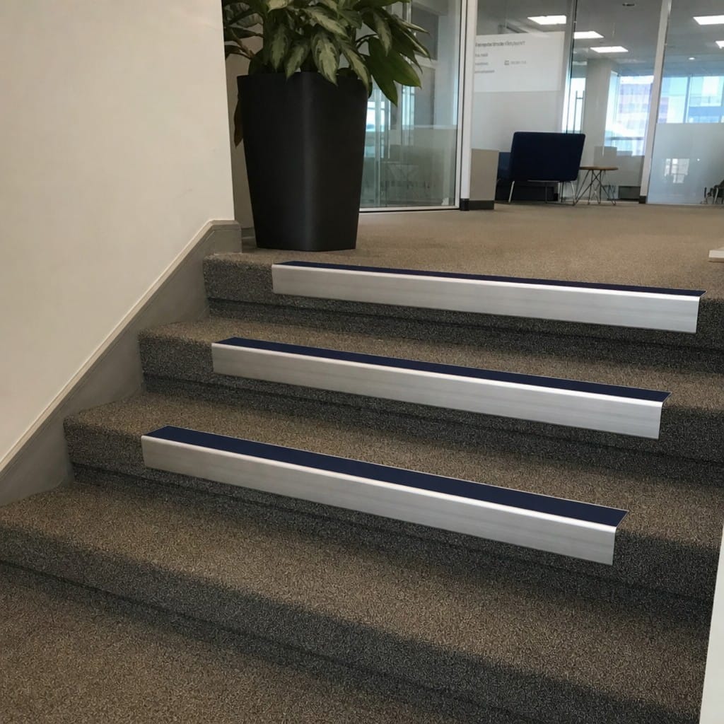 Customer photo review of Square Aluminium Stair Nosing 2.44m 93mm Tread 32mm Riser