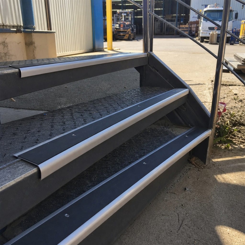 Customer photo review of Semi-Rounded Bullnose Anti-Slip Stair Nosing 73 x 39mm | 8 Colours