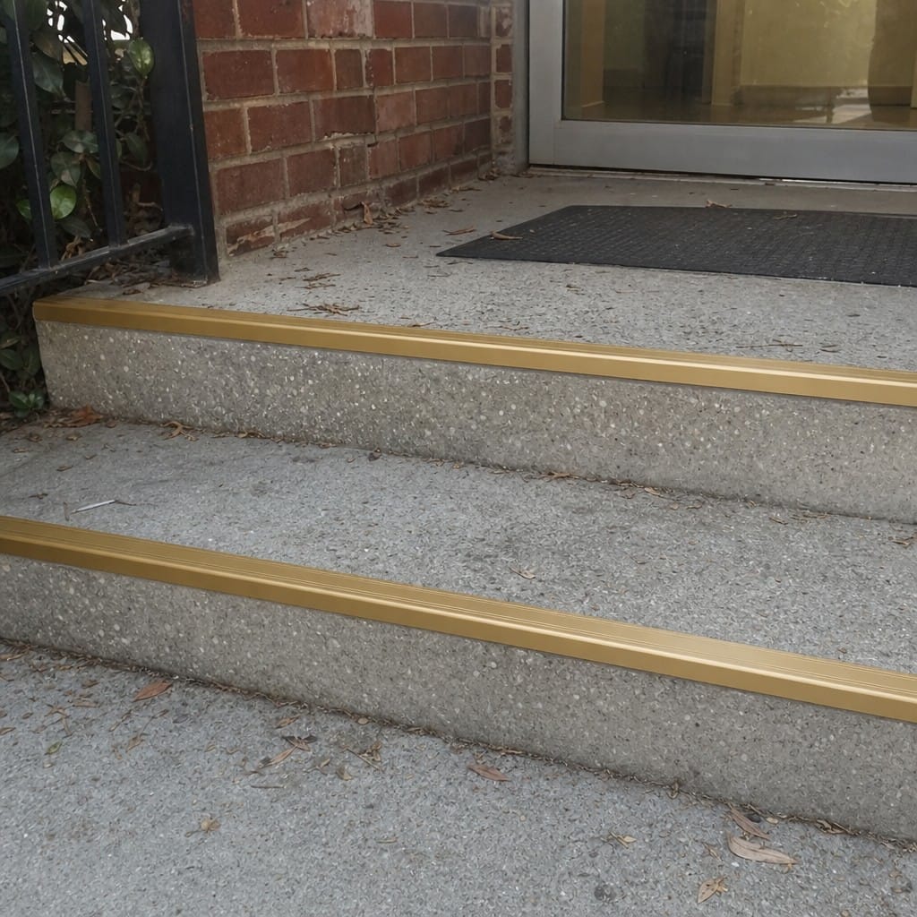 Customer photo review of Self-Adhesive Aluminium Stair Nosing 30mm x 20mm