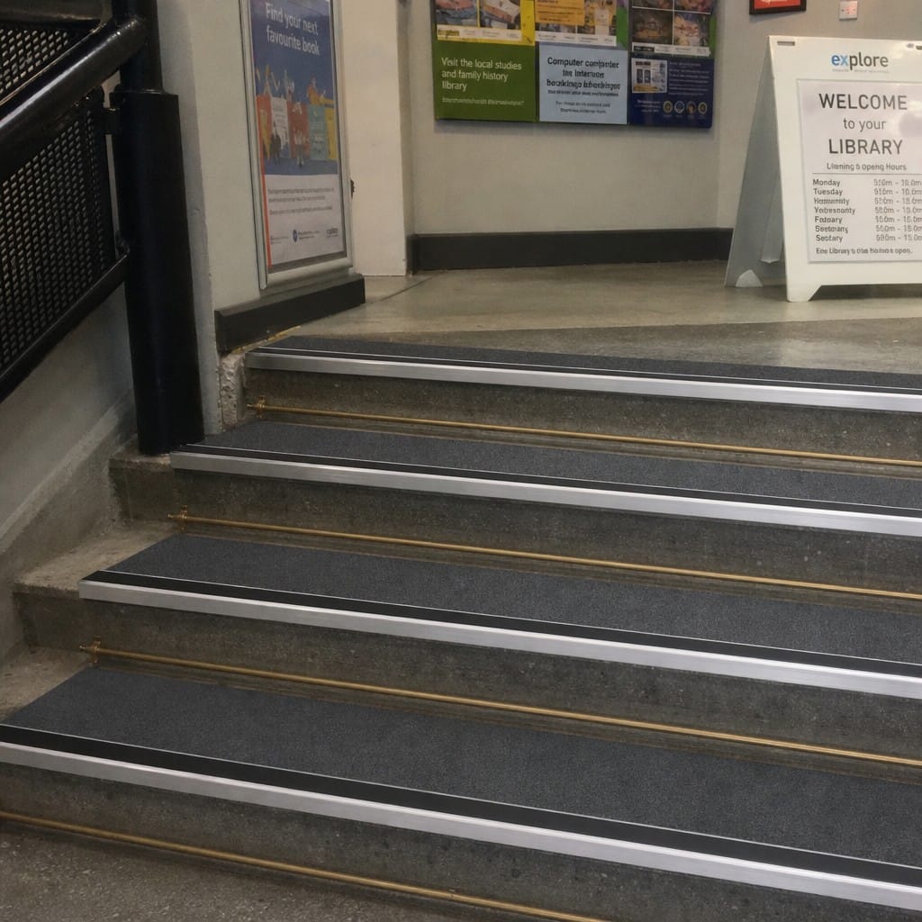 Customer photo review of DDA Compliant Stair Nosing 56x55mm Aluminium Slip Resistant
