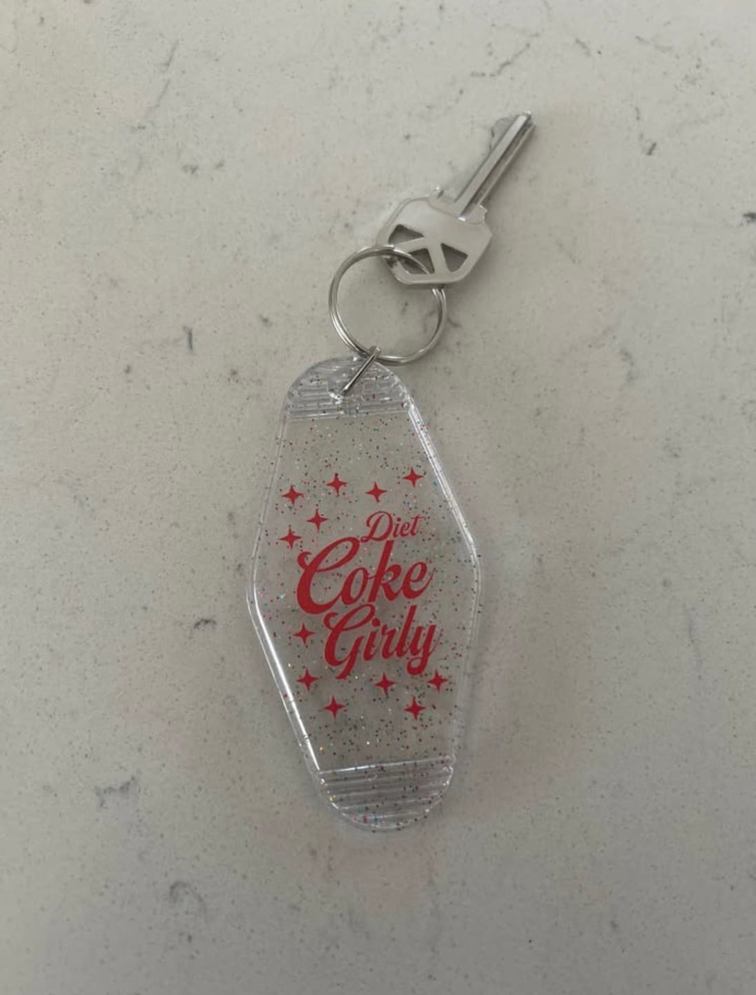 Customer photo review of Diet Coke Girly Motel Style Keychain