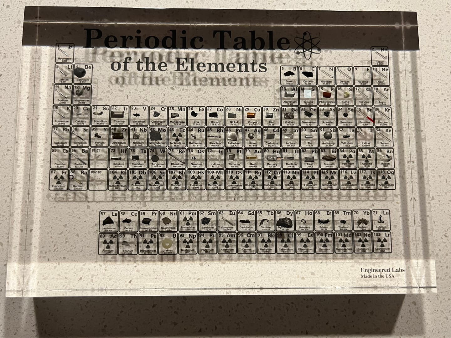 Customer photo review of Heritage Periodic Table: Collector's Edition 85 Elements