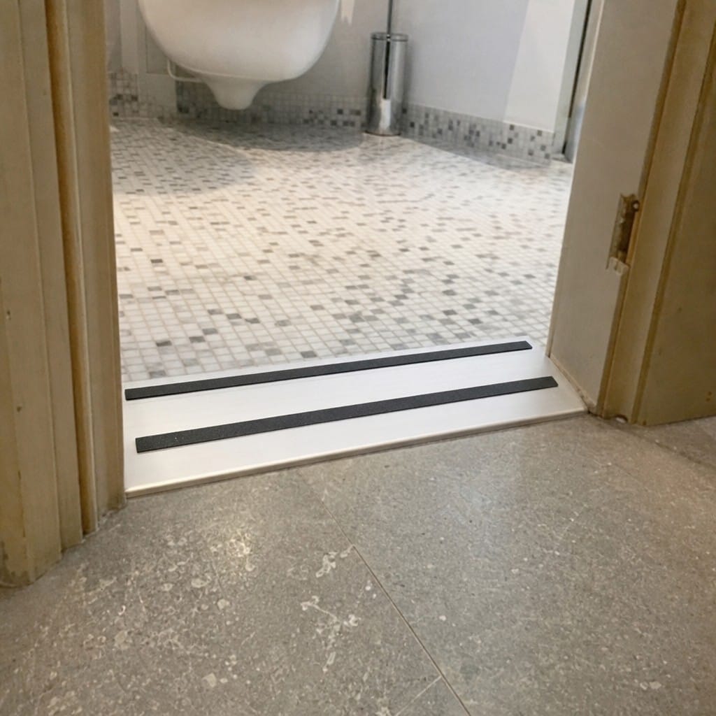 Customer photo review of Anodised Door Threshold 60mm Self Adhesive Matt Silver