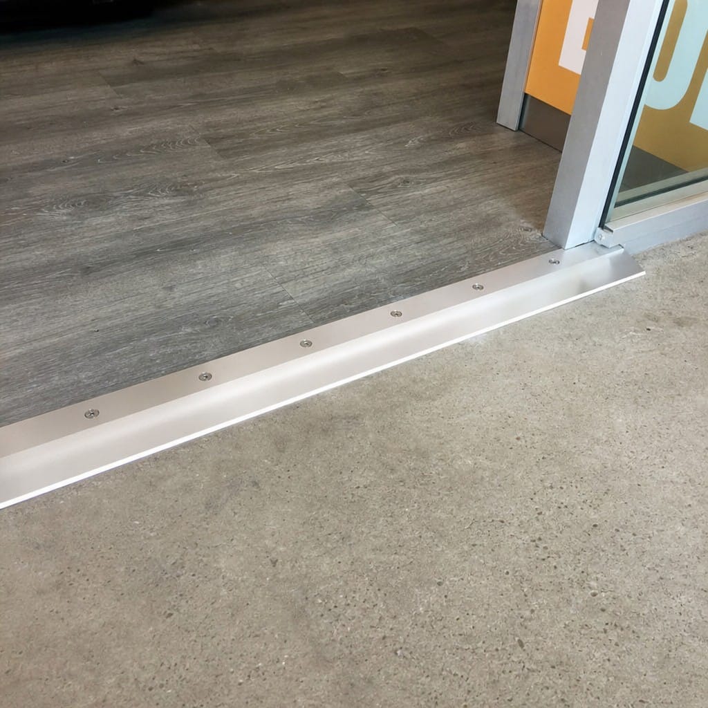 Customer photo review of Aluminium Ramp Threshold Profile 38mm Screw Fit, 8mm & 10mm Floors