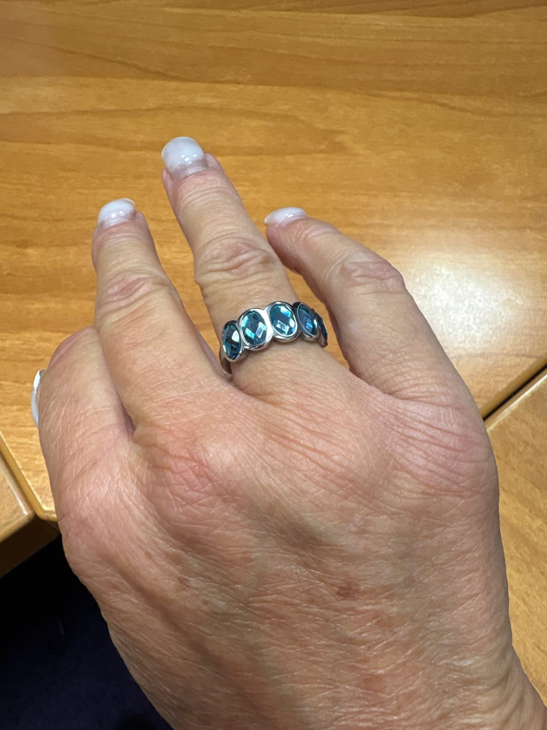 Customer photo review of Lian Silver Turquoise Simple Stone Ring