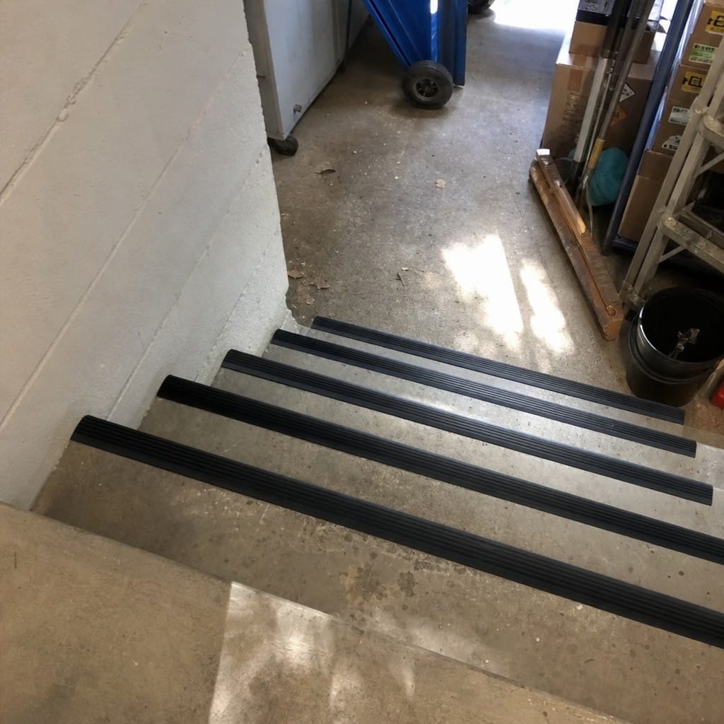 Customer photo review of PVC Stair Edging 65x44mm Slip Resistant Ribbed Indoor, 2.75m Length