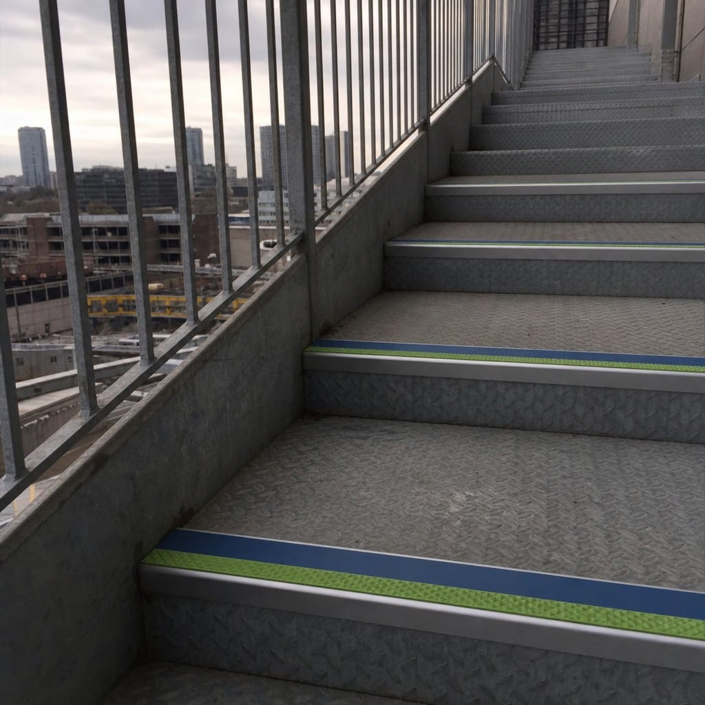 Customer photo review of Screw Fit Aluminium Anti-Slip Stair Nosing 60mm x 32mm | PVC Insert | 11 Colours