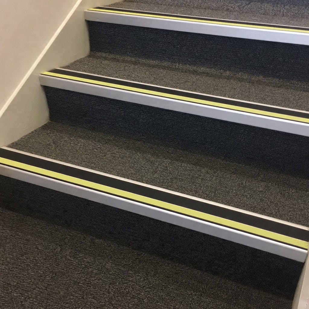 Customer photo review of Aluminium Stair Nosing 91x32mm Double Insert Anti Slip Glow Edge