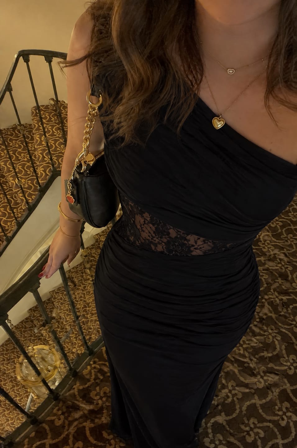 Customer photo review of Seraphine Lace-Waist Maxi Dress