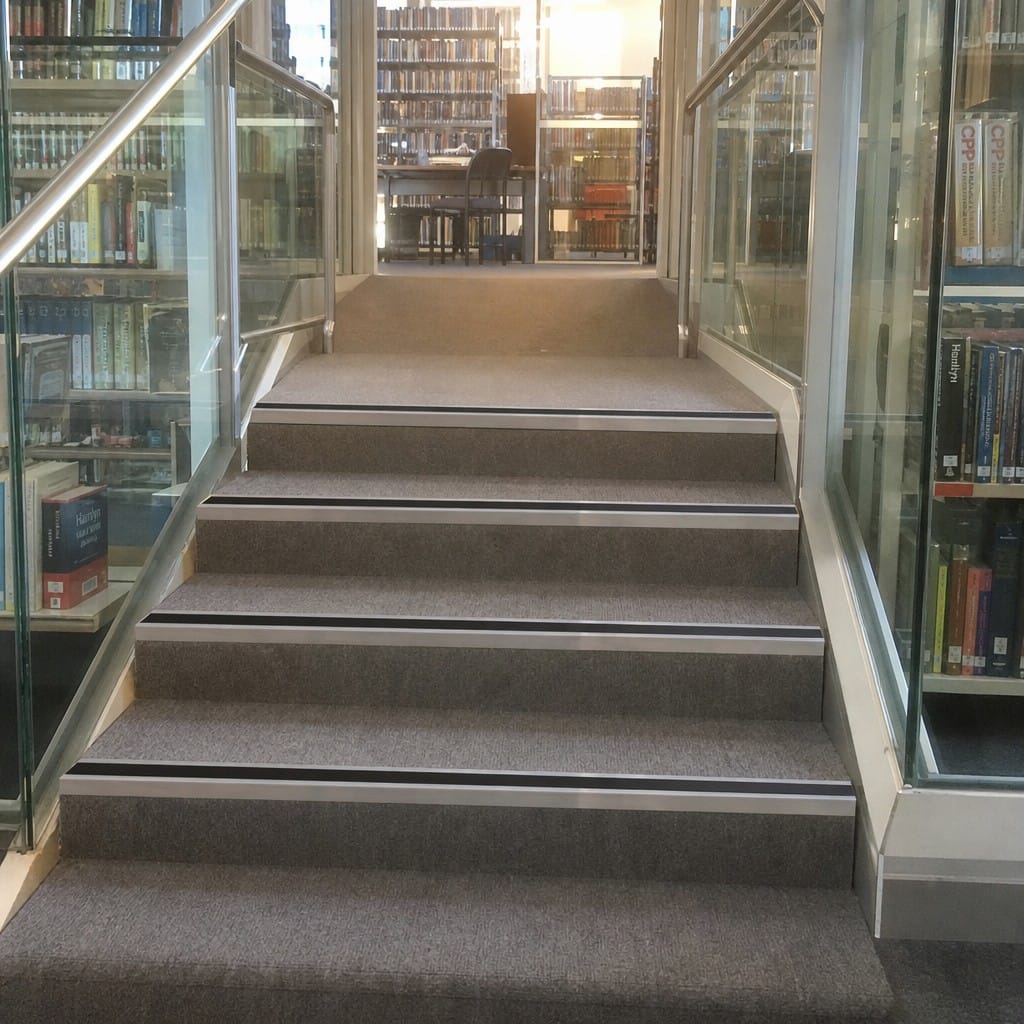 Customer photo review of Aluminium Stair Nosing 3.22m Square Edge | Heavy Duty Anti-Slip Insert