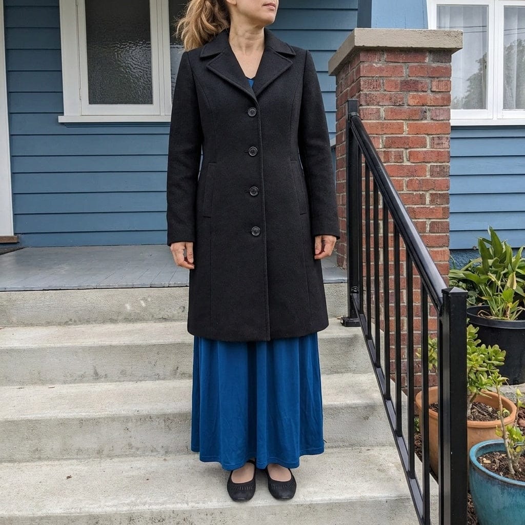 Customer photo review of Turndown Collar Coat Tailored Fit for Cozy Everyday Wear