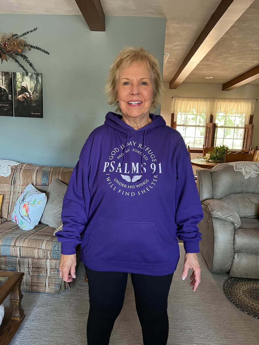Customer photo review of Psalm 91 God Is My Refuge And My Fortress Hoodie